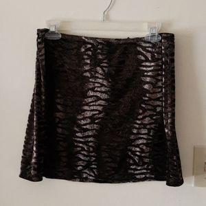 Vintage velvet metallic animal print mini skirt